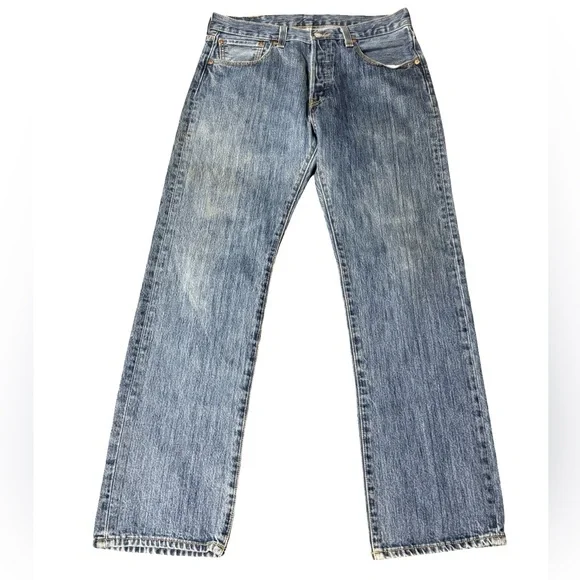 Vintage Levi's 501 Men's Straight Fit Men’s Denim Blue Jeans size 32/32 - Picture 2 of 13